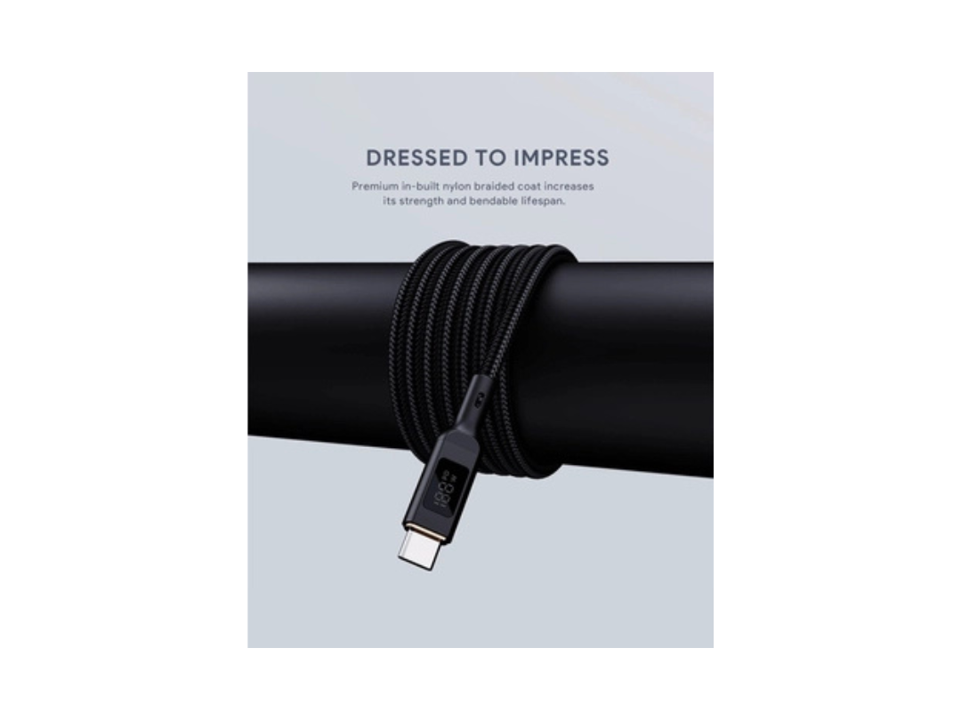Buy Aukey USB-C to USB-C Nylon Braided Cable 100W 1.8m LCD Display in Qatar Buy Aukey USB-C to USB-C Nylon Braided Cable 100W 1.8m LCD Display in Qatar